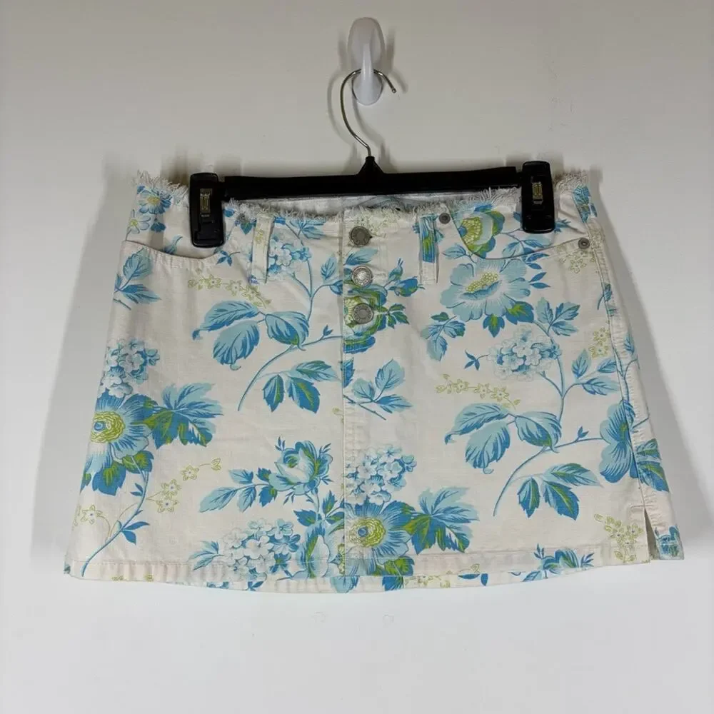Vintage Abercrombie Y2K Mini Micro Jean Skirt Size 0